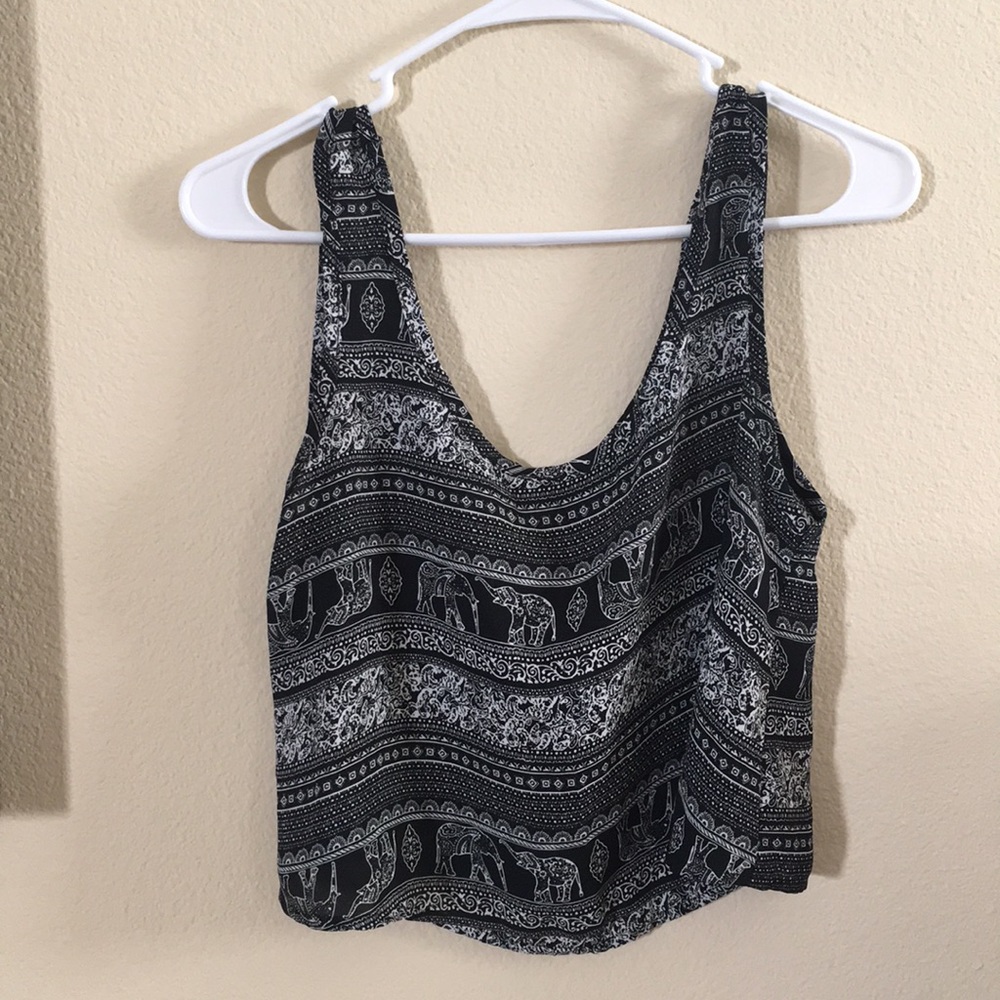 Elephant print crop top